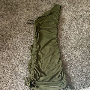 SHEIN Asymmetrical Olive Green pencil dress